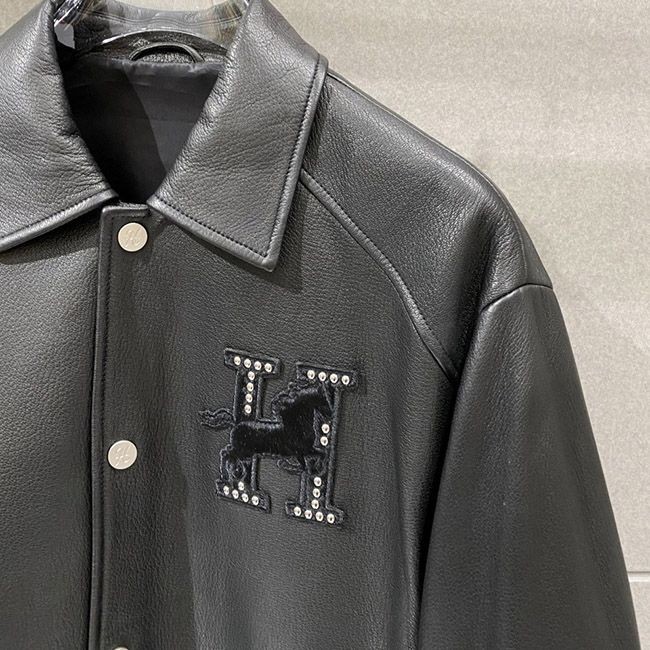 《大人気》エルメス サドルプリントレザーフロント パチモン ジャケット erz48145